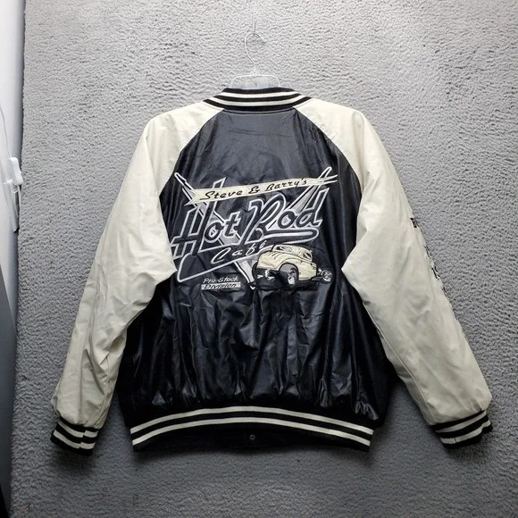 Steve & Barry's Bomber Varsity Jacket Men XL Multicolor Athletic Fit Snap Button - Picture 2 of 15